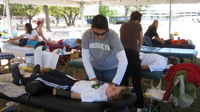 Nolan gets a massage